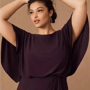 BHLDN x Anthropologie Lena Dress Plum Bridesmaid - Size 16 - New